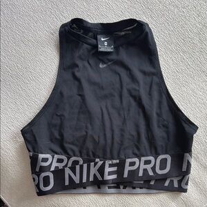 Nike Black Fitted Crop Tank Top M